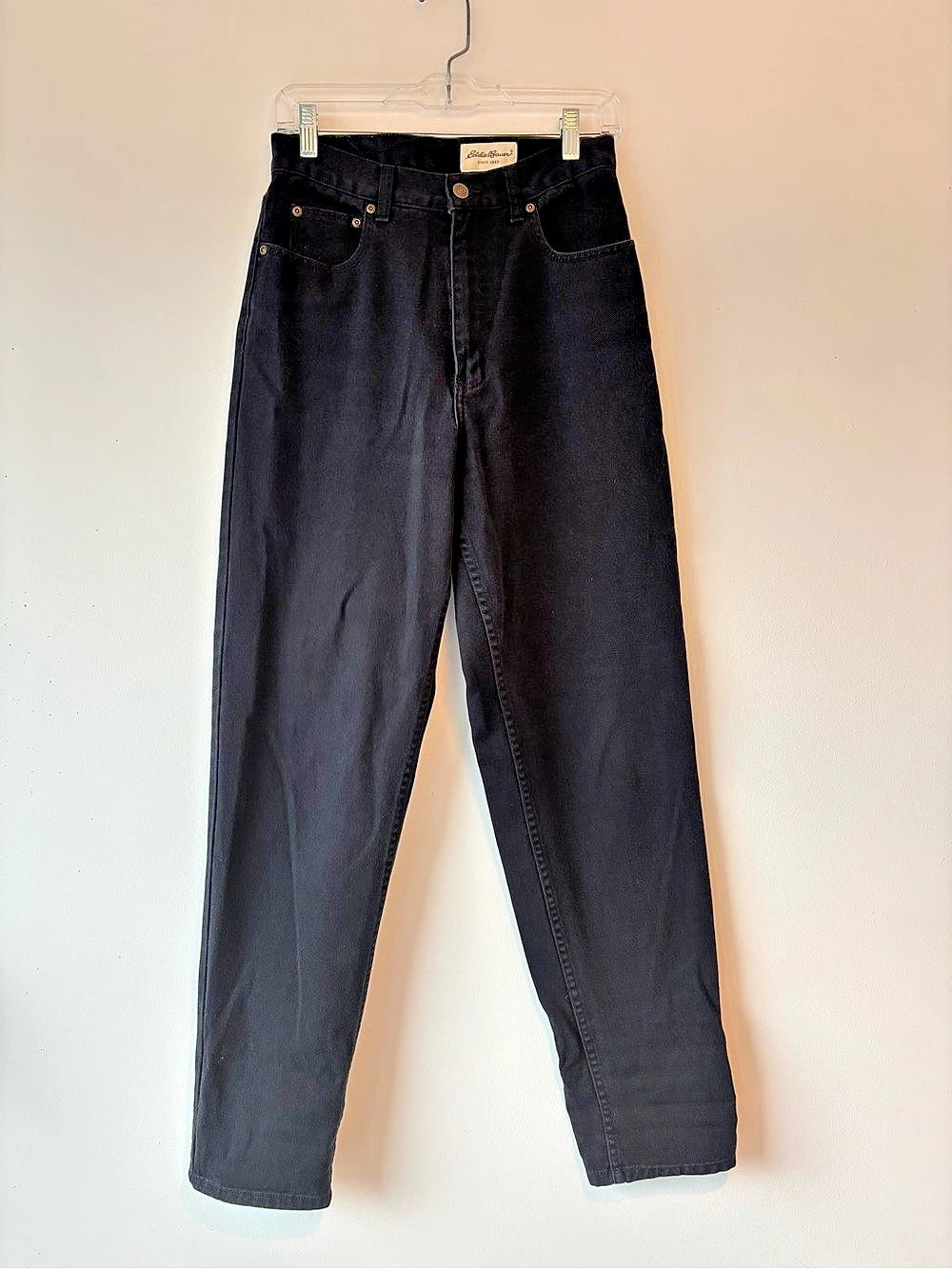 Eddie Bauer Tall Original Fit Straight Leg Cotton Jeans Black Size 8